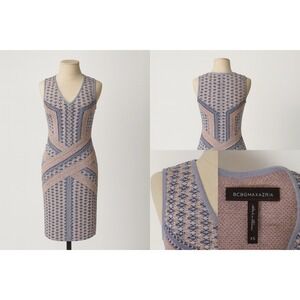 BCBG MAXAZRIA XS Sleeveless Knit Sheath Dress Lilac Peach Bodycon Fashion